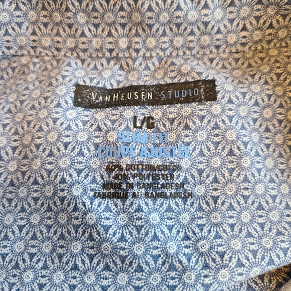 (632) Van Heusen Men's Short Sleeve Button Down Shirt, Size: Large Color: Blue - Picture 8 of 12